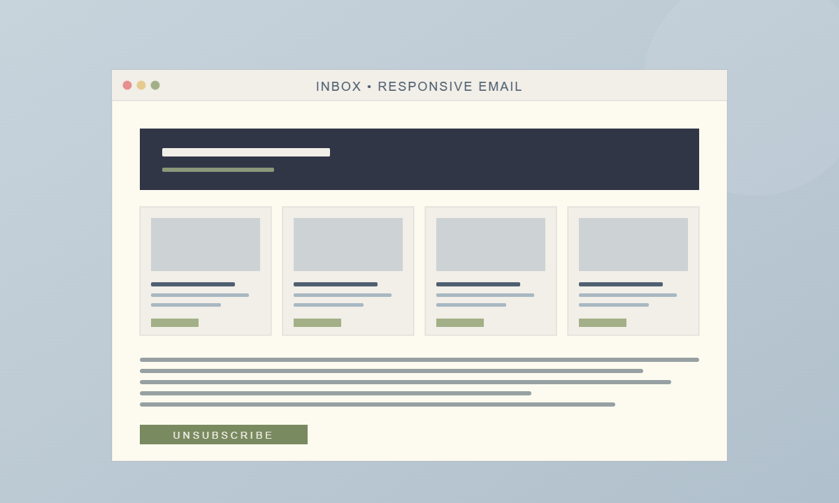 Responsive 4-Column Email Layout preview