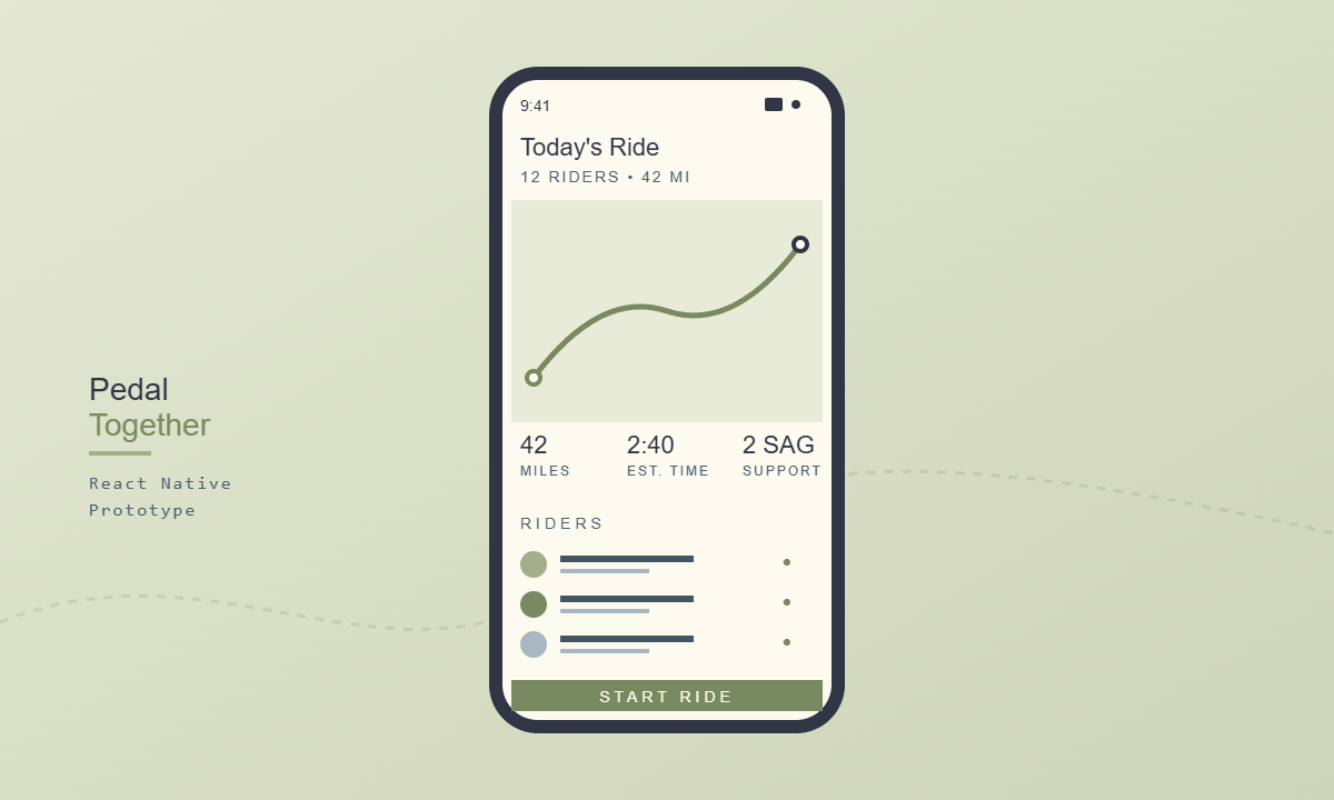 PedalTogether App Prototype preview